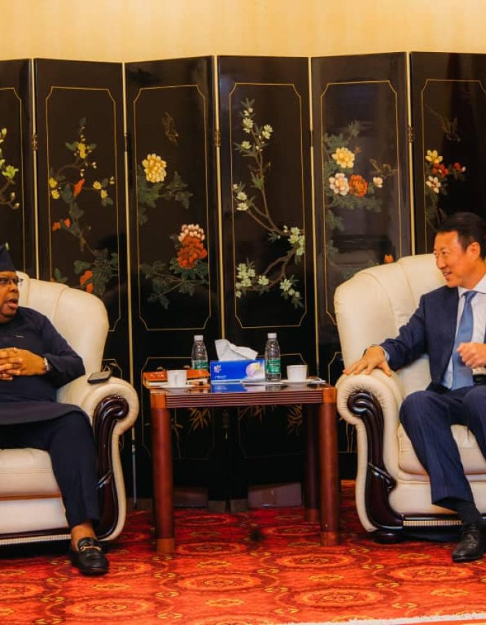 DG Joseph Tegbe and the Chinese Ambassador to Nigeria in closed door session